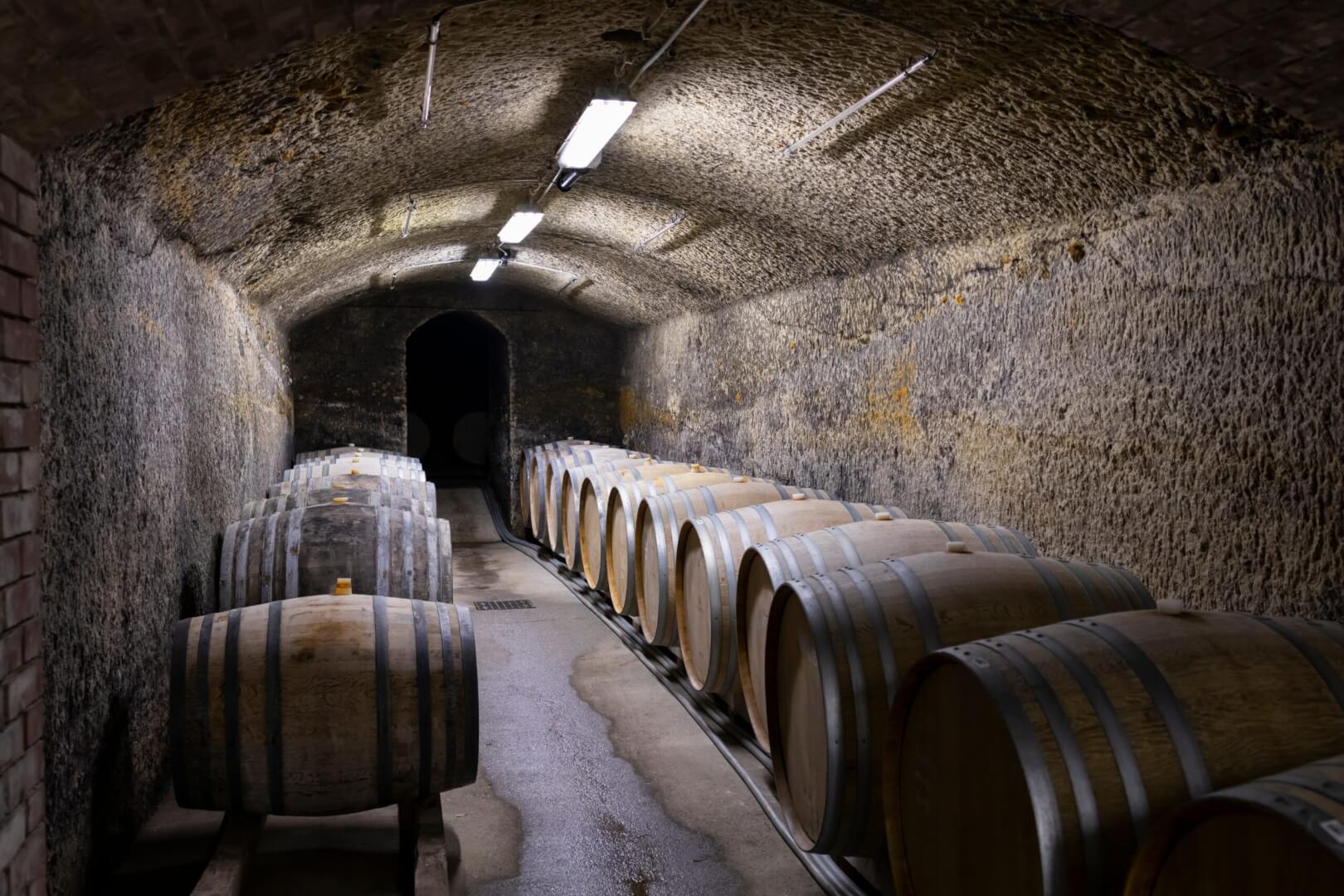 Wine,Cellars,With,Barrels,,Traditional,Wine,Called,Bikaver,Near,Eger,